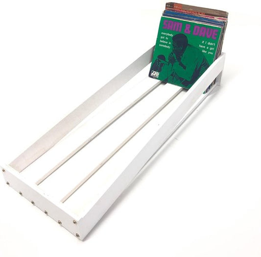 LP-Schallplatten Holzkiste zur Aufbewahrung von 7-Zoll-Singles - 75 bis 100 Stück - weiß