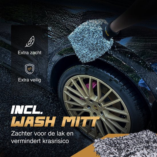 ALPHACARE - Trockentuch + Waschhandschuh Auto - Motorrad - Badezimmer - Quick Dry - 60 x 80 - 600 GSM - Grau