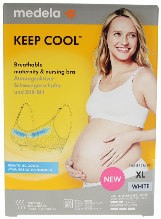 Medela Keep Cool Schwangerschafts- und Still-BH, weiß, XL