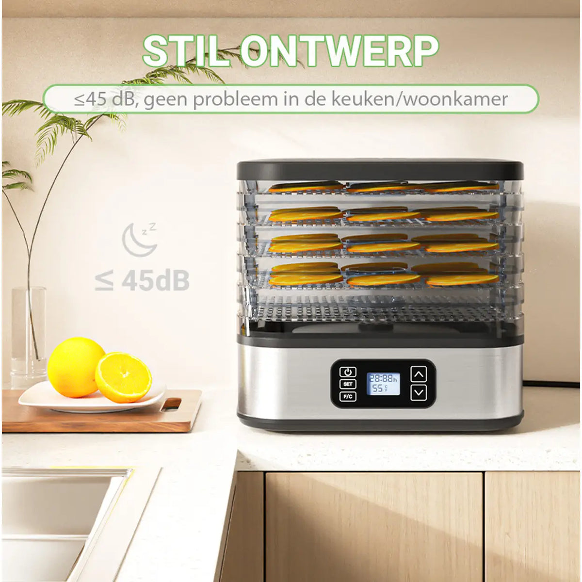 WOOX Lebensmitteltrockner MX0195 – 5 Einschübe – Timer und Temperaturregelung