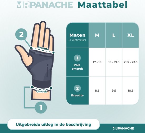 MR. PANACHE Handgelenkbandage - Handgelenkbandage Rechts - Handgelenkbandage Links - Handgelenkbandage Karpaltunnelsyndrom - Handgelenkbandage - CTS Handgelenkbandage - Daumenbandage - RSI Handgelenkbandage - Universelle Handgelenkstütze - Handgelenkbanda