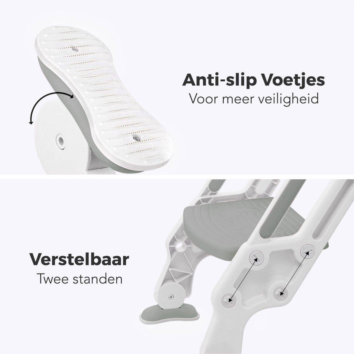 LifeGoods Toilettensitzverkleinerer - Toilettentrainer mit Treppe - Töpfchen Kleinkind - 2 bis 7 Jahre - Grau/Weiß