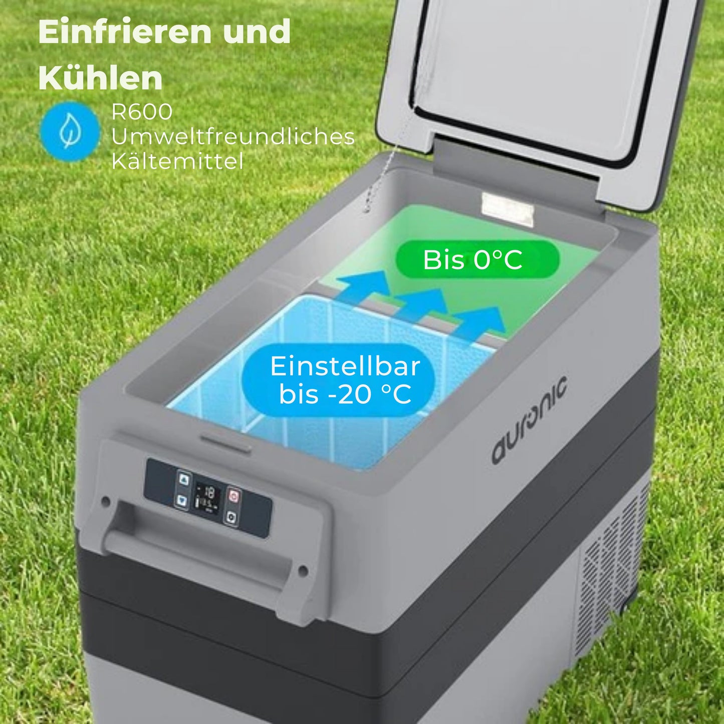 Auronic Electric Compressor Kühlbox - 30,4L - 12V und 240V - Grau