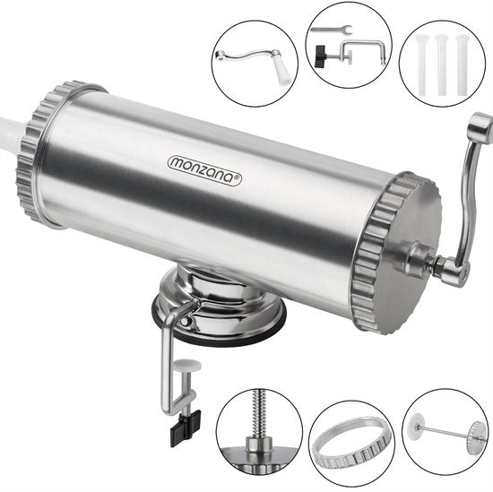 Wurstfüller, Wurstmacher, Wurstmaschine - 2,5kg Füllvolumen - Silber