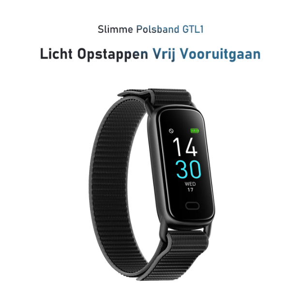 Fittek GTL1 Smartwatch – Schwarz – Gesundheitsüberwachung rund um die Uhr – 7 Tage Akkulaufzeit