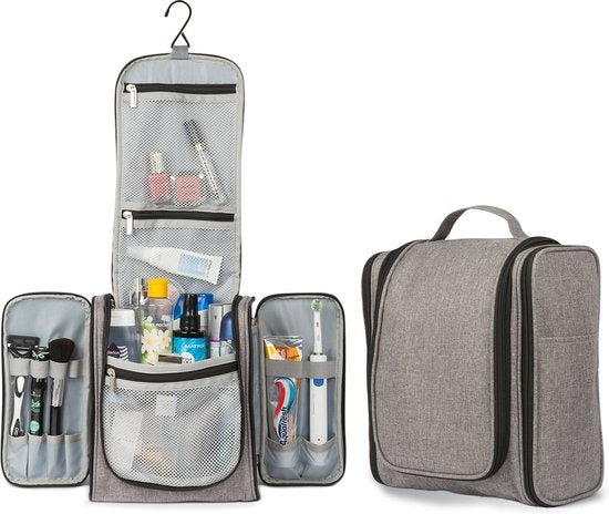 TRVLMORE Kulturtasche XL - Hängend mit Haken - Grau