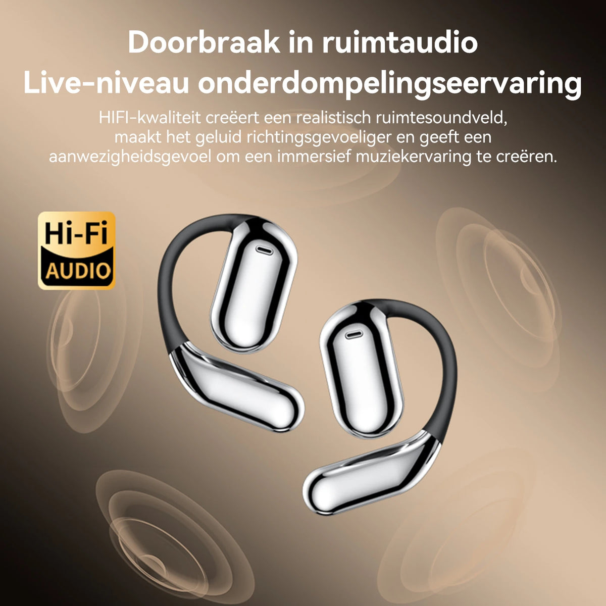 FITTEK YYK Q16 Pro AI Übersetzungs-Ohrhörer – Silbergrau – Bluetooth 5.4, ANC, 40 Stunden Akkulaufzeit
