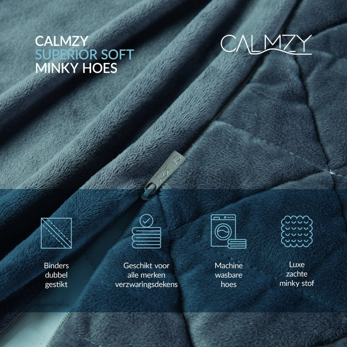 Calmzy Verdunkelungsteppich Bundle 7 kg - - Verdunkelungsteppich & Verdunkelungsteppichbezug - 150 x 200 cm - Holzkohle