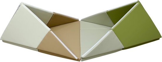 Sunny Davi Foam Spielset – Zusammenklappbare Schaumstoffmatte – Bausatz, Zelt & Spielmatte – Spielzelt in Beige und Grün – Softplay – Montessori-Spielzeug – Ab 12 Monaten – Sicheres Spielen