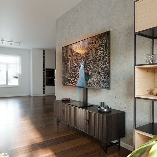 Auronic TV Stand - TV-Fuß - drehbar - verstellbar - geeignet für gebogene Bildschirme - bis zu 85 Zoll - schwarz