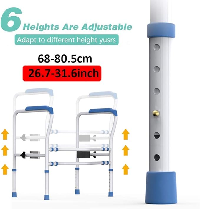 BODHIS Toilettenständer - Verstellbar & Anti-Rutsch - max 113 kg - 55,5 x 50,5 x 80,5 cm - Weiß