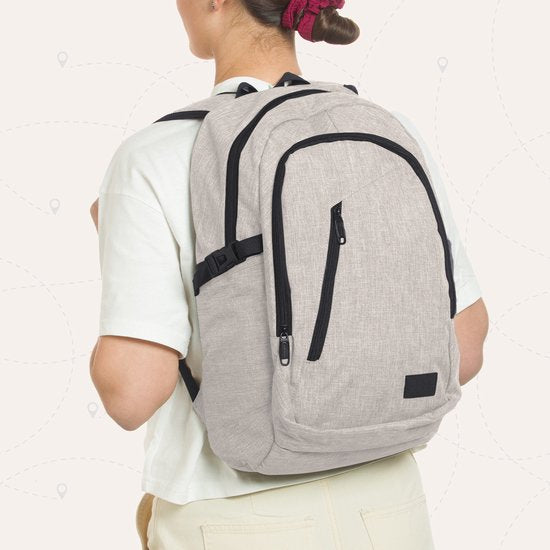 TRVLMORE Rucksack - 25L - 15.6 Zoll - Laptop-Rucksack mit USB - Schultasche - Herren und Damen - Tasche Champagner