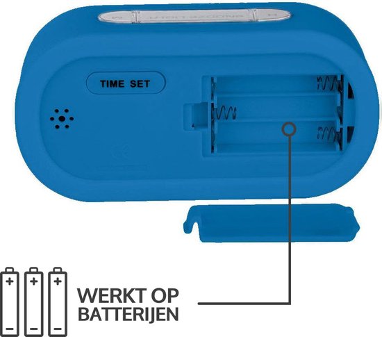 JAP AP17 Digitalwecker – Robuster Wecker – Mit Schlummerfunktion und Beleuchtung – Schutzhülle aus Gummi – Blau