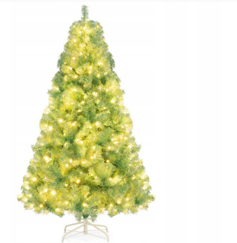 Coast Künstlicher Weihnachtsbaum CM25183DE-GNS - 180 cm - Grün mit 688 Zweigen und 250 LED-Lichtern - für drinnen - faltbar und dekorativ