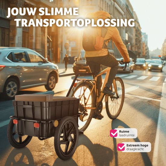 tectake® 2-in-1 Fahrradanhänger - Gepäckwagen und Kinderwagen - Anhänger für Fahrräder, Mountainbikes und eBikes - Transportanhänger mit Deichsel - Mit Plane und Luftbereifung - Maximale Tragfähigkeit 50kg