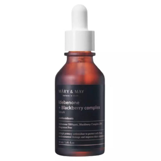 Mary&May Idebenone + Blackberry Complex Serum – Gesichtsserum mit Idebenon und Brombeere – Pflegend und feuchtigkeitsspendend – 10 ml