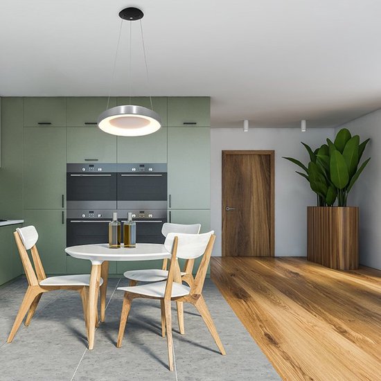 Hängeleuchte Ringlede 2695ZI, silber, rund, 48 cm, höhenverstellbar, aus Kunststoff und Stahl, modernes Design von Steinhauer für den Innenbereich