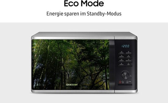 Samsung Mikrowelle MS2AK3515AS/EG – 800 W – Breite 48,9 cm – Innenraum aus kratzfester Keramik-Emaille – „Quick Defrost“-Auftauprogramm Innenraum aus kratzfester Keramik-Emaille