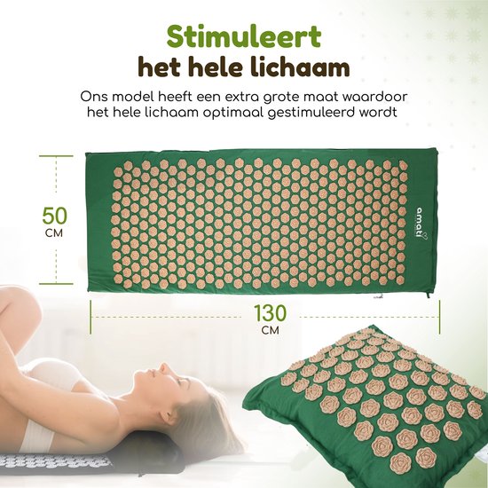 Amati Blue Lotus Spijkermat - met kussen - Massageroller & -Bal - Acupressuur Mat - Shakti Mat - Grijs â€šÃ„Ã¬ Blue Lotus