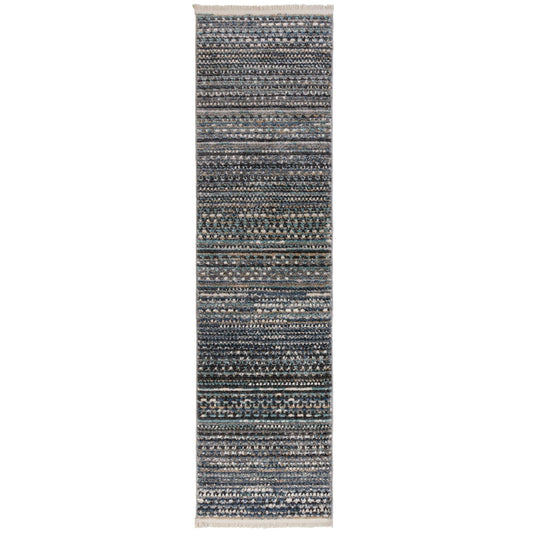 Flair Rugs Camino Läufer – 66 x 300 cm – Vintage-Muster – Blau
