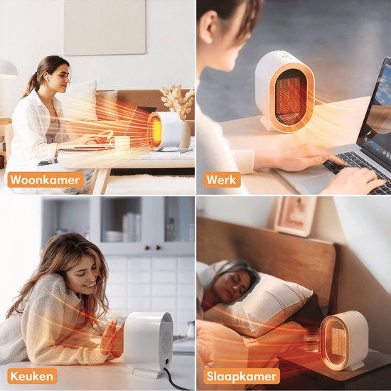 DO NOT SELL IN GERMANY -  Vulpes Goods® Tech - Elektroherd Pro - Elektrische Heizung für den Innenbereich - Heizlüfter - Keramischer Herd - Heizung - 2 Stufen - 1200W - LED-Anzeige - Weiß