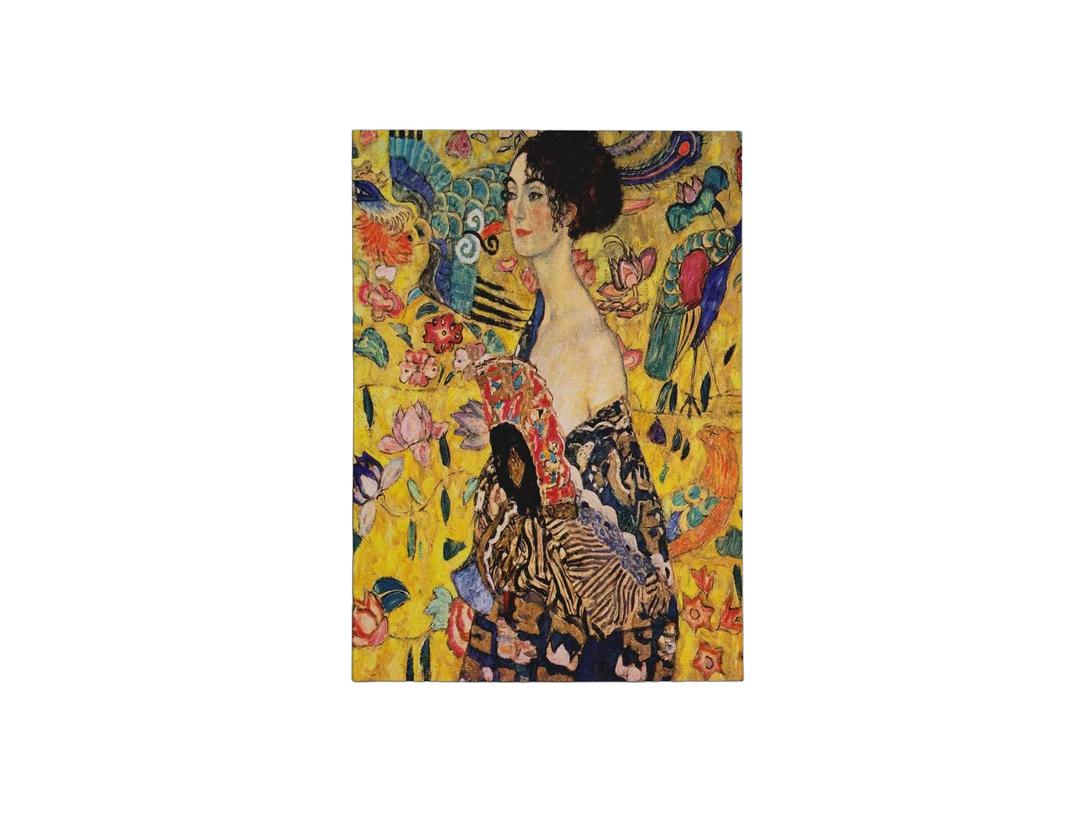 iBOOD Dekoratives Leinwandbild – Frau mit Fächer – Sanfte Farben – 60 x 80 cm