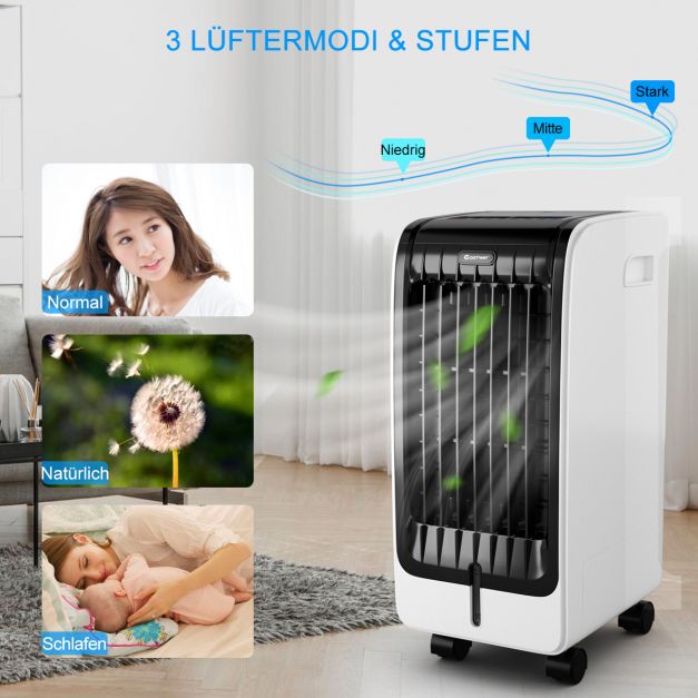 Coast 3-in-1 mobiler Luftkühler 75 W – 6 l – 32 x 25 x 57 cm – Schwarz und Weiß