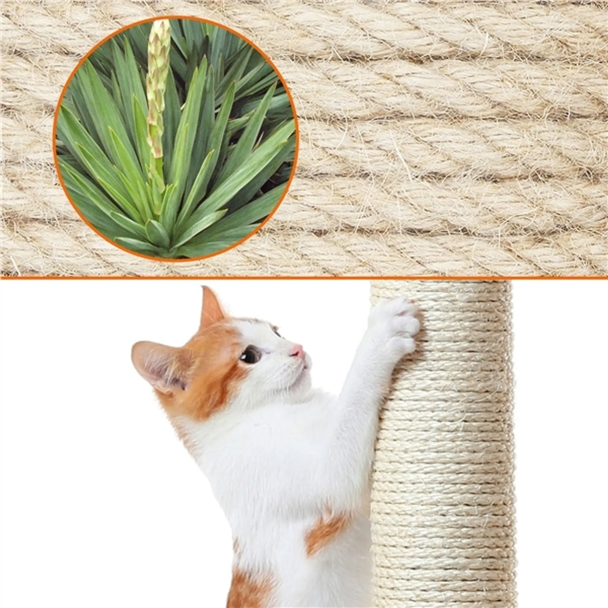 Yaheetech Katzenpfosten mit 5 Sisalstangen - Ausgestattet mit gepolsterter Aussichtsplattform und Hängematte und Katzenhöhle - Für 2 bis 3 kleine und mittelgroße Katzen - Hellgrauer Plüsch und Metall - 43,5 x 43,5 x 106 cm