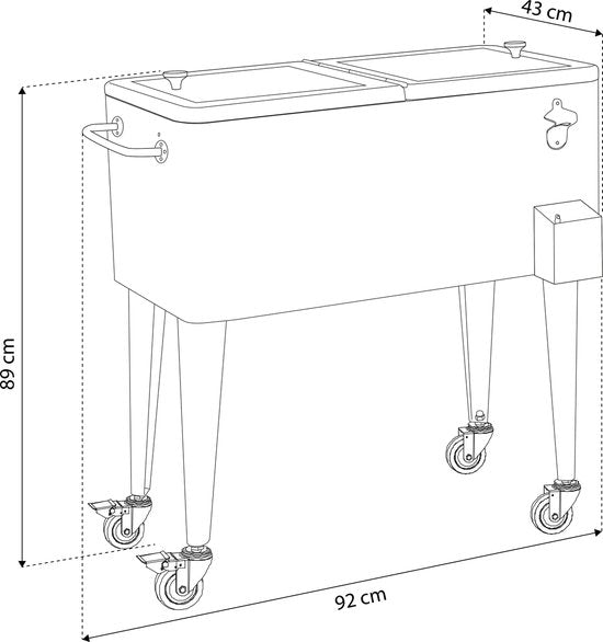 AXI Retro Cooler Weiß – Kühlbox mit Rollen – 76 l Fassungsvermögen – Kühlbox mit Ablasshahn