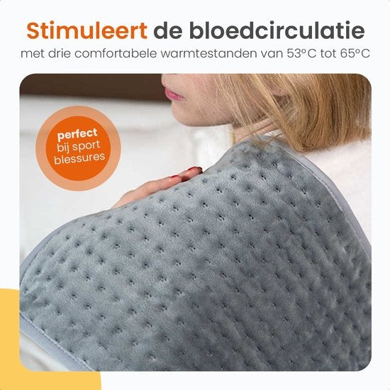 Goliving Warmtekussen â€šÃ„Ã¬ Warmte Kussen Voor Nek en Schouder â€šÃ„Ã¬ 3 Warmtestanden â€šÃ„Ã¬ Timerâ€šÃ„Ã¬functie â€šÃ„Ã¬ Machinewasbaar â€šÃ„Ã¬ 100 Watt â€šÃ„Ã¬ Fleece â€šÃ„Ã¬ 30 x 60 cm â€šÃ„Ã¬ Grijs