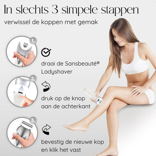 Sansbeauté® 7 in 1 Ladyshaves für Frauen - Gesicht - Achseln - Beine - Epilierer - Trimmer für Frauen & Damen - Bikini-Trimmer Damen - Rasierer Frau