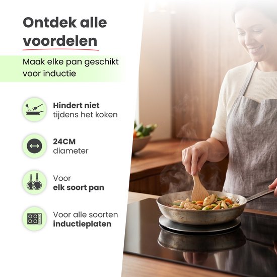 MoreCore Induktionsadapter 24 cm – Induktionsadapterplatte – Induktionsschutz – Kochfeldschutz – Induktionsplatte – Edelstahl