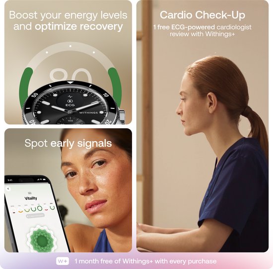 Withings ScanWatch Nova – 42 mm Hybrid-Smartwatch – EKG, Vorhofflimmern-Erkennung, SpO₂-Messung, Herzfrequenzmesser, Schlaf-Tracker, 24/7-Temperaturmessung, 35 Tage Akkulaufzeit, Saphirglas, wasserdicht bis 10 ATM