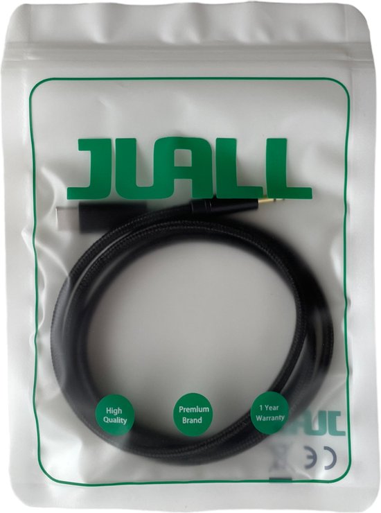 JUALL USB-C-zu-AUX-Kabel – USB-C auf 3,5-mm-Klinkenstecker – Audiokabel für das Auto – AUX auf USB-C – 1 Meter – schwarz geflochten