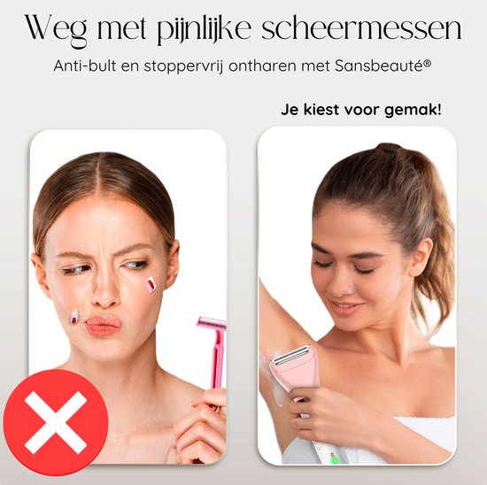 Sansbeauté® 3-in-1 Ladyshave - Elektrisch - Trimmer - USB Wiederaufladbar