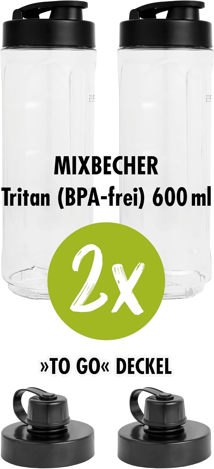 Gastroback 41033 Design Smoothie-Mixer Mix & Go – 0,6 Liter – 300 W – Edelstahl