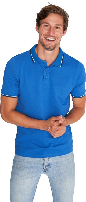 Mario Russo Polohemd Edward - Polohemd Herren - Polohemden Herren - Baumwolle - Classic Blue