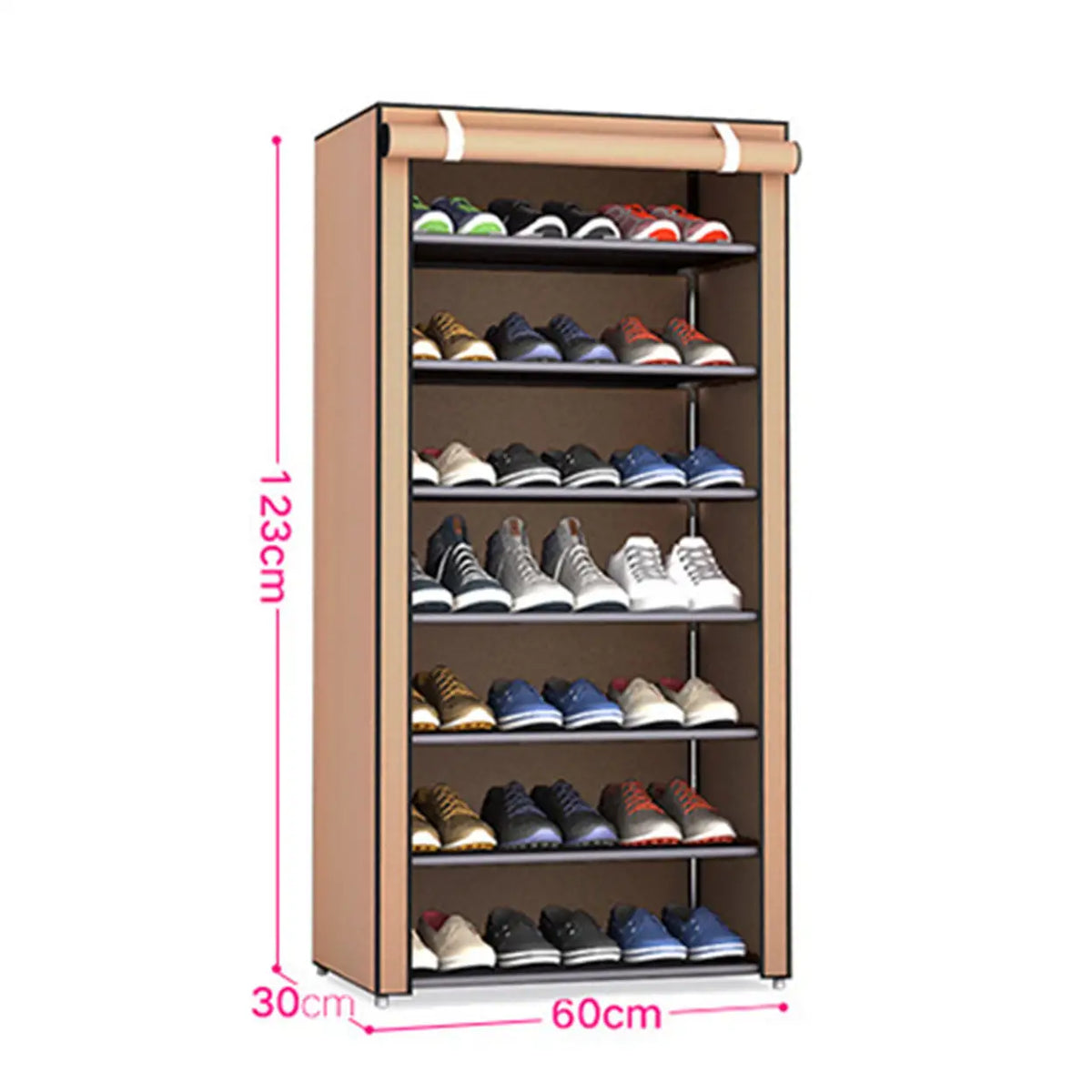 Evershine Schuhregal mit Stoffbezug – Mehrere Ebenen – Kaffeebraun
