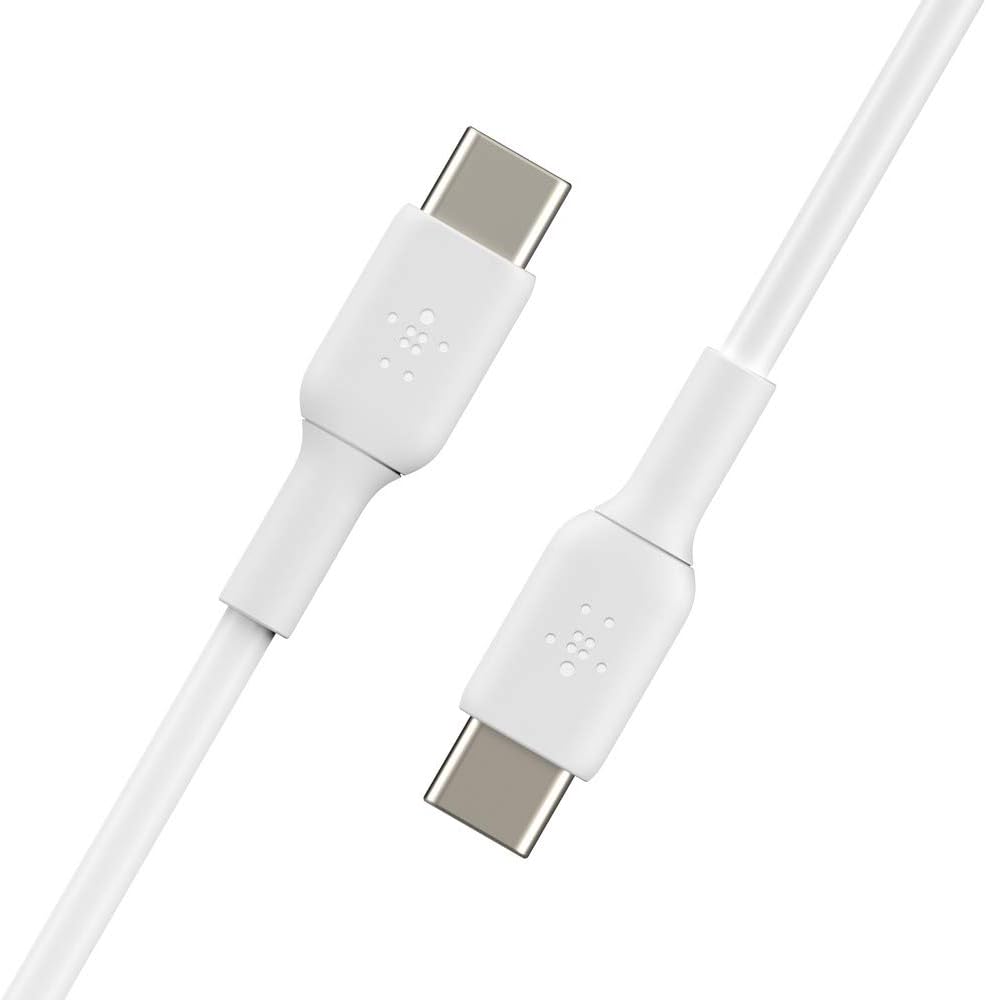 Belkin BoostCharge 2er-Pack 2 m USB-C/USB-C Kabel, Schnellladekabel für iPhone 16, Samsung Galaxy S24, Pixel, iPad, Nintendo Switch - Weiß