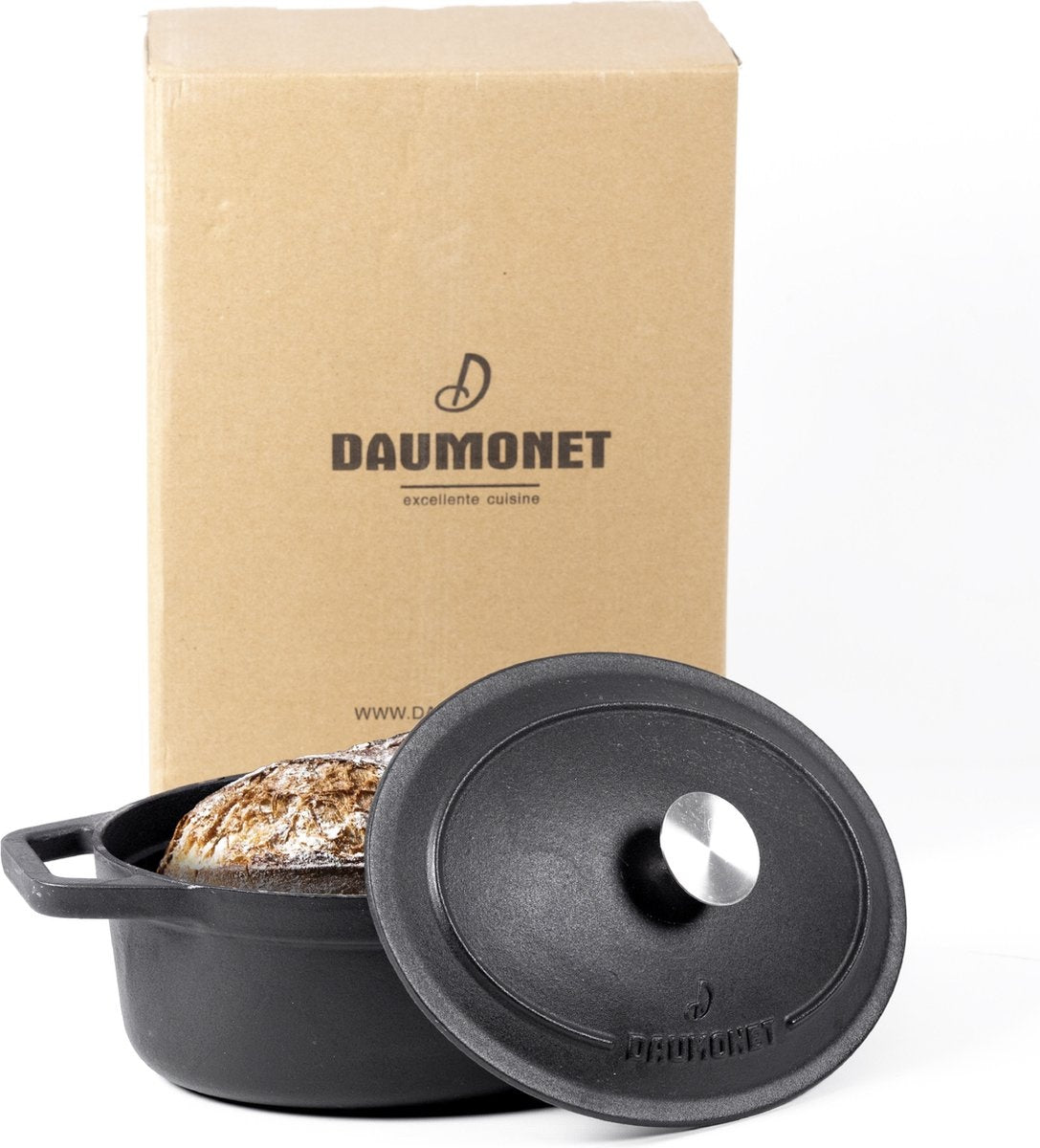Daumonet Bocuse Noir gietijzeren braadpan - sudderpan Zwart - Ovaal - ÃƒËœ 29 cm - 3 liter - 100% PFAS & PFOA vrij - Emaille - Geschikt voor alle warmtebronnen - Elektrisch - Gas - Halogeen - Inductie - Keramisch - Vaatwasserbestendig - DAU-CIC-BLACK-29
