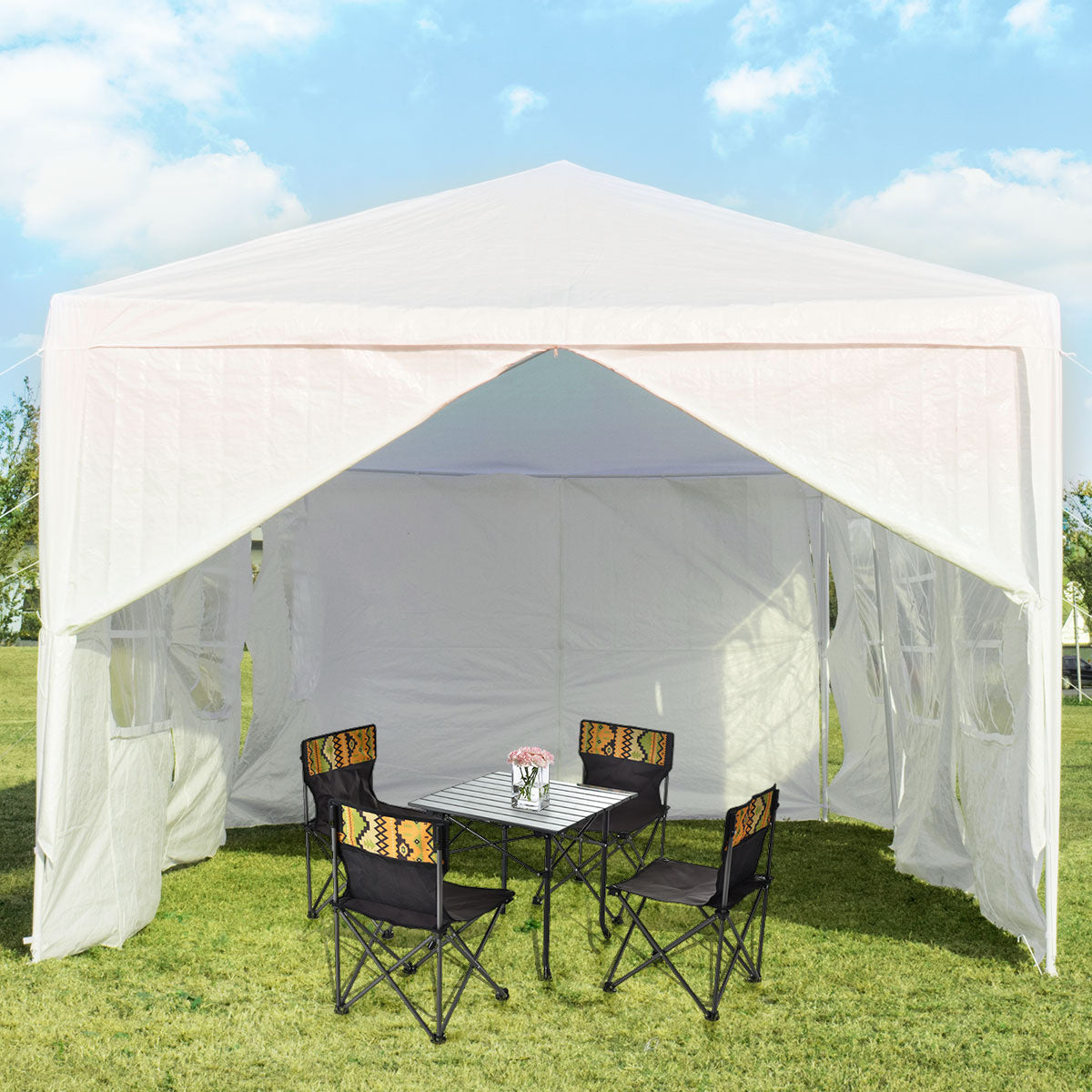 Coast Garten Pavillon 3x9m Party Zelt Garten Tat UV Schutz Zelt weiß
