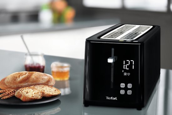 Tefal Smart & Light TL6408 – Toaster XL – 4 Scheiben Brot – Digitalanzeige – 7 Bräunungsstufen – Herausnehmbare Krümelfangschale