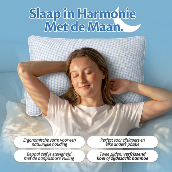 Ella Moon Memory-Foam-Kopfkissen – Kissen 50 x 70 cm – Verstellbares Memory-Foam-Nackenkissen für Seiten- und Rückenschläfer – Ergonomisch und orthopädisch: Lindert Nackenbeschwerden