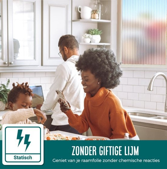 Homewell Raamfolie HR++ 90x300 - Isolerend & Zonwerend - Anti inkijk - Statisch - Lamellen