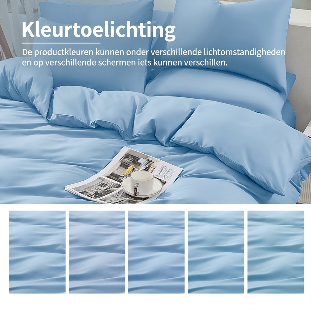 Ochama Bettwäscheset aus Baumwolle – 200 × 200 cm – blau