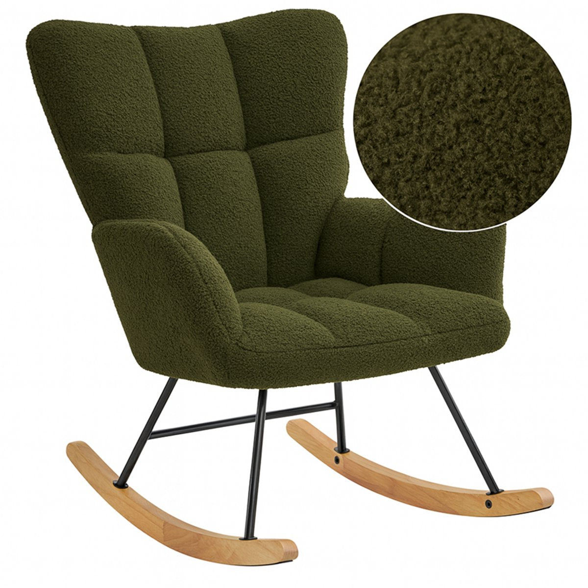 SITTT Noella Schaukelstuhl - dunkelgrün - 70x96x97 cm - Relaxsessel & Kinderzimmer-Sessel