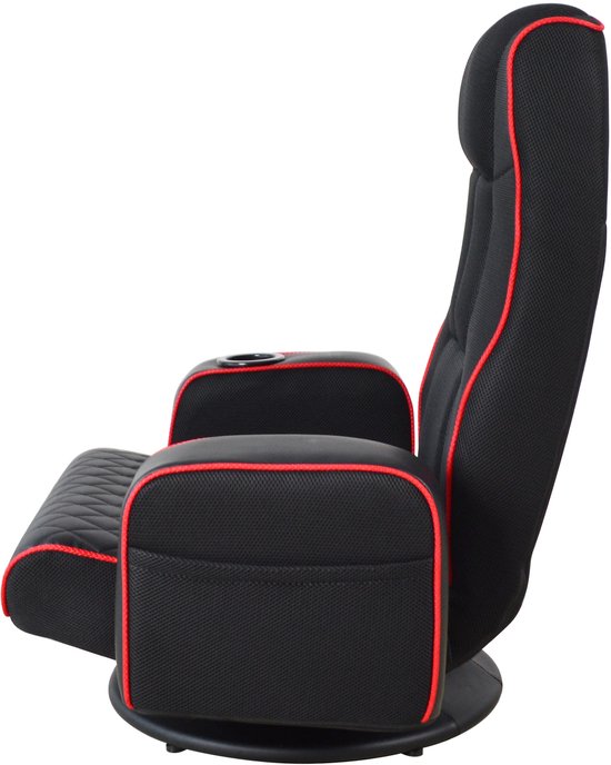 VDD Gaming – Gaming-Stuhl – Bodensessel – Gaming-Stuhl schwarz/rot – Verstellbarer Bodensessel