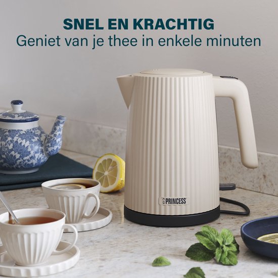 Princess Wasserkocher Wave 236048 - Retro - 1,7 Liter - 2200W - Beige