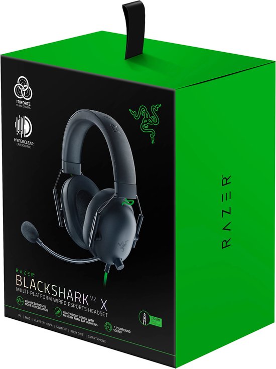 Razer Blackshark V2 X – Gaming-Headset – 7.1-Surround-Sound – Für PC/PS4/Xbox One/Nintendo Switch – Schwarz