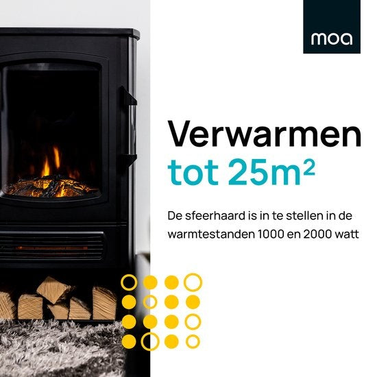MOA Elektroherd - Atmosphäre Kamin - Platz für dekoratives Holz - EFS183C